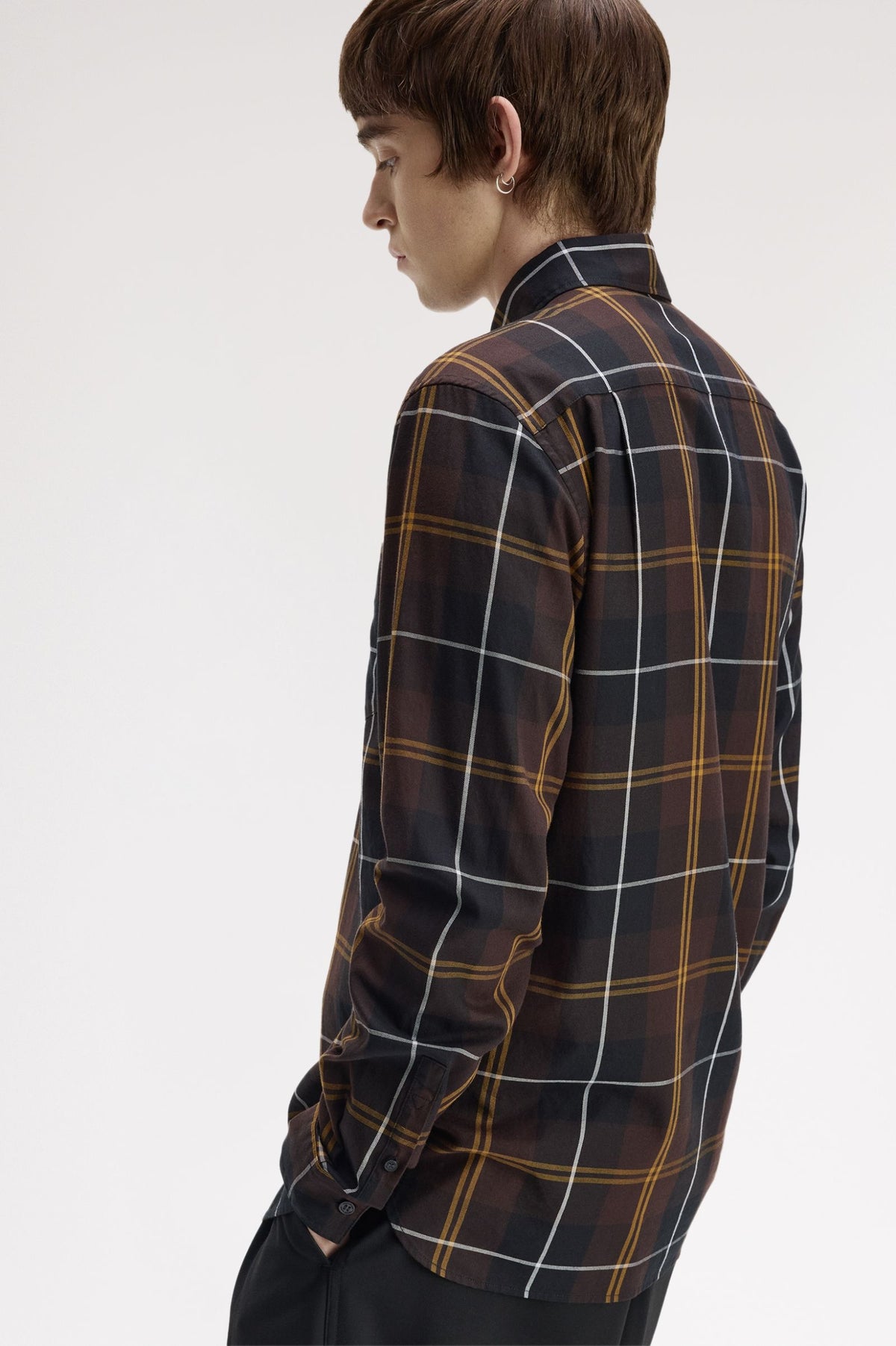 Fred Perry Tartan Twill Shirt Rich Brown