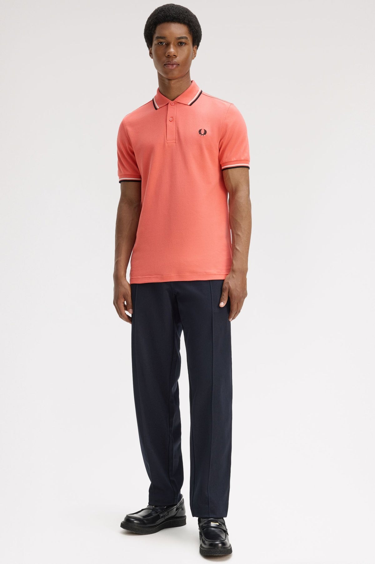 Fred Perry twin tipped polo strawberry/crm/ecru/blk