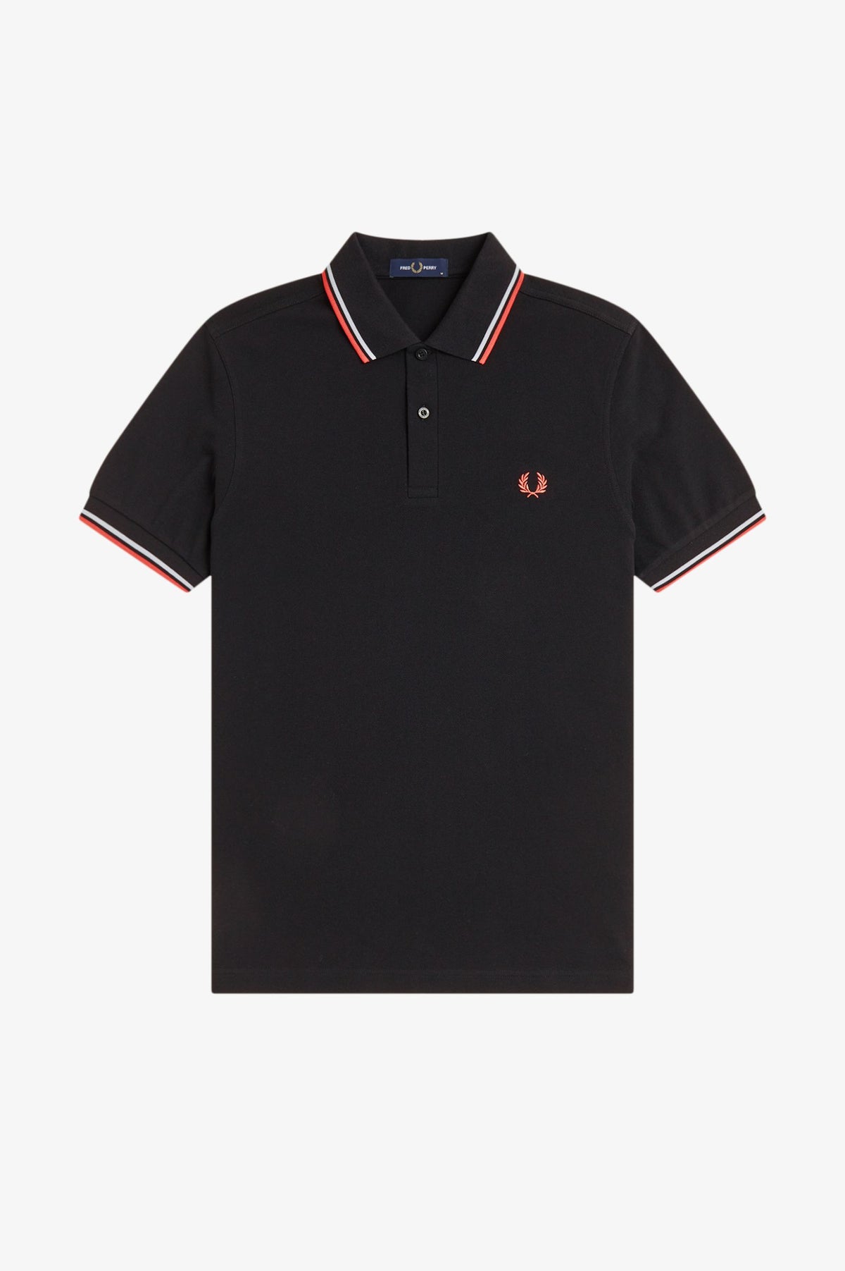 Fred Perry twin tipped polo black/dskbkl/stwcrm