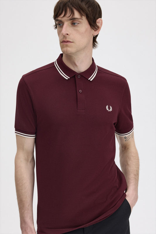 Fred Perry twin tipped polo oxblood