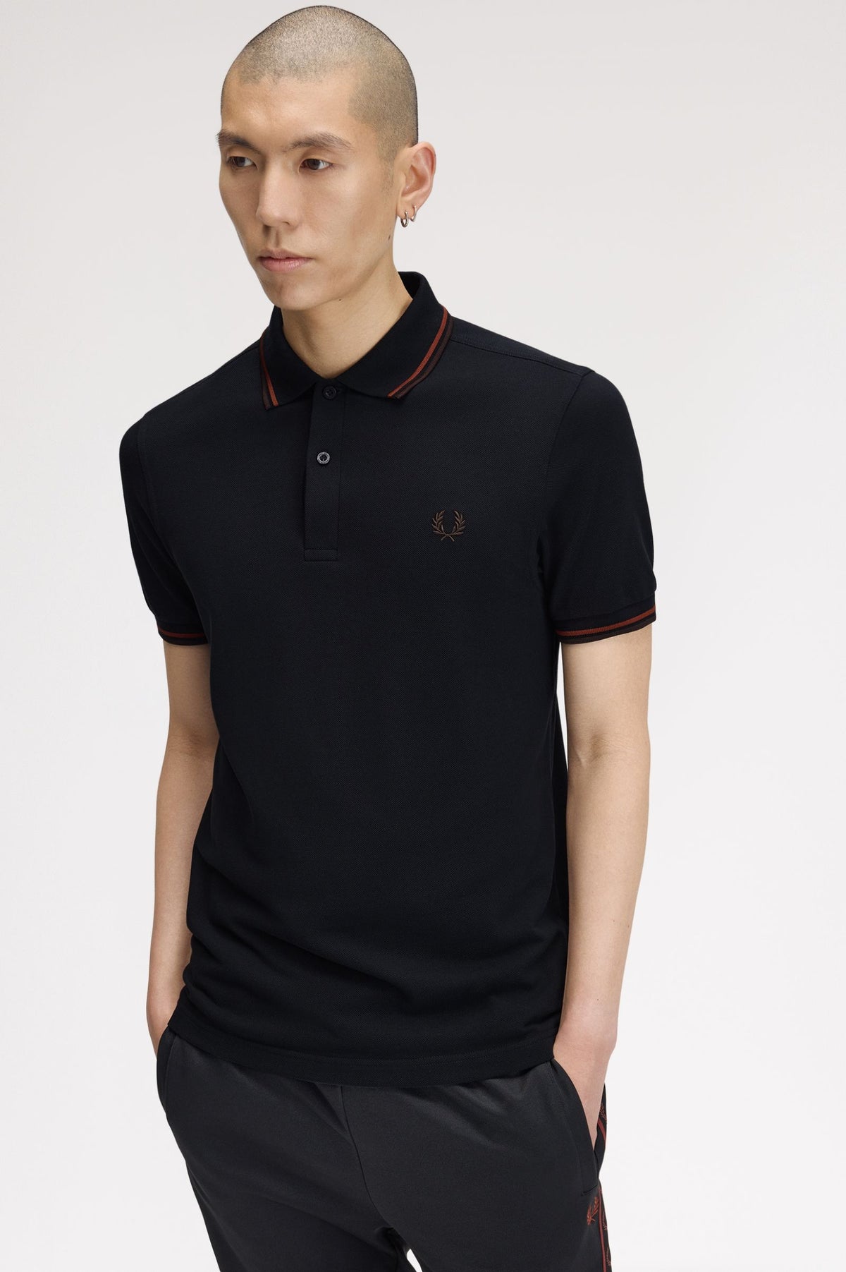 Fred Perry M3600 Polo shirt Navy/brndy/rchbrn