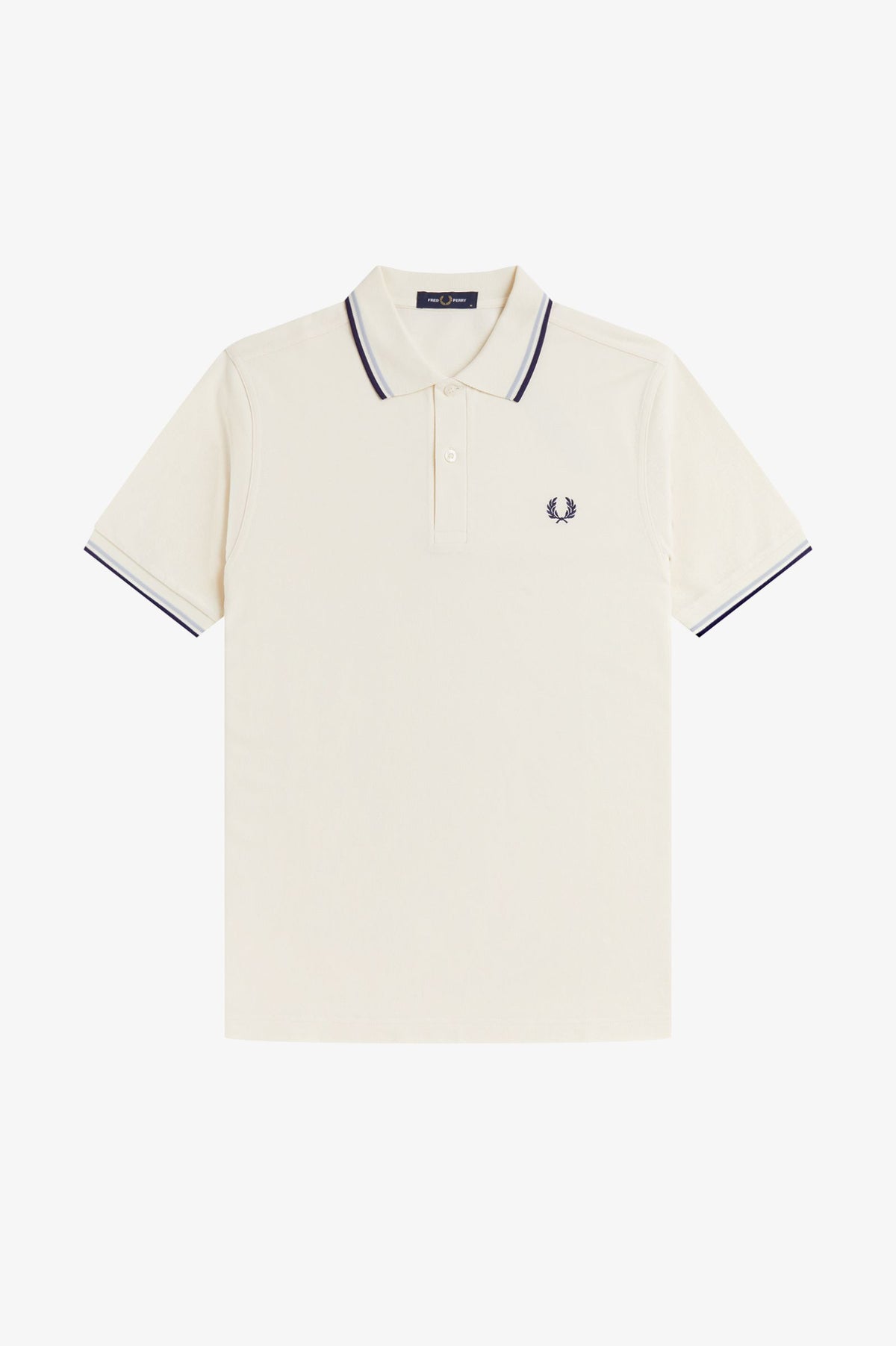 Fred Perry twin tipped polo ecru/dskbl/frnvy