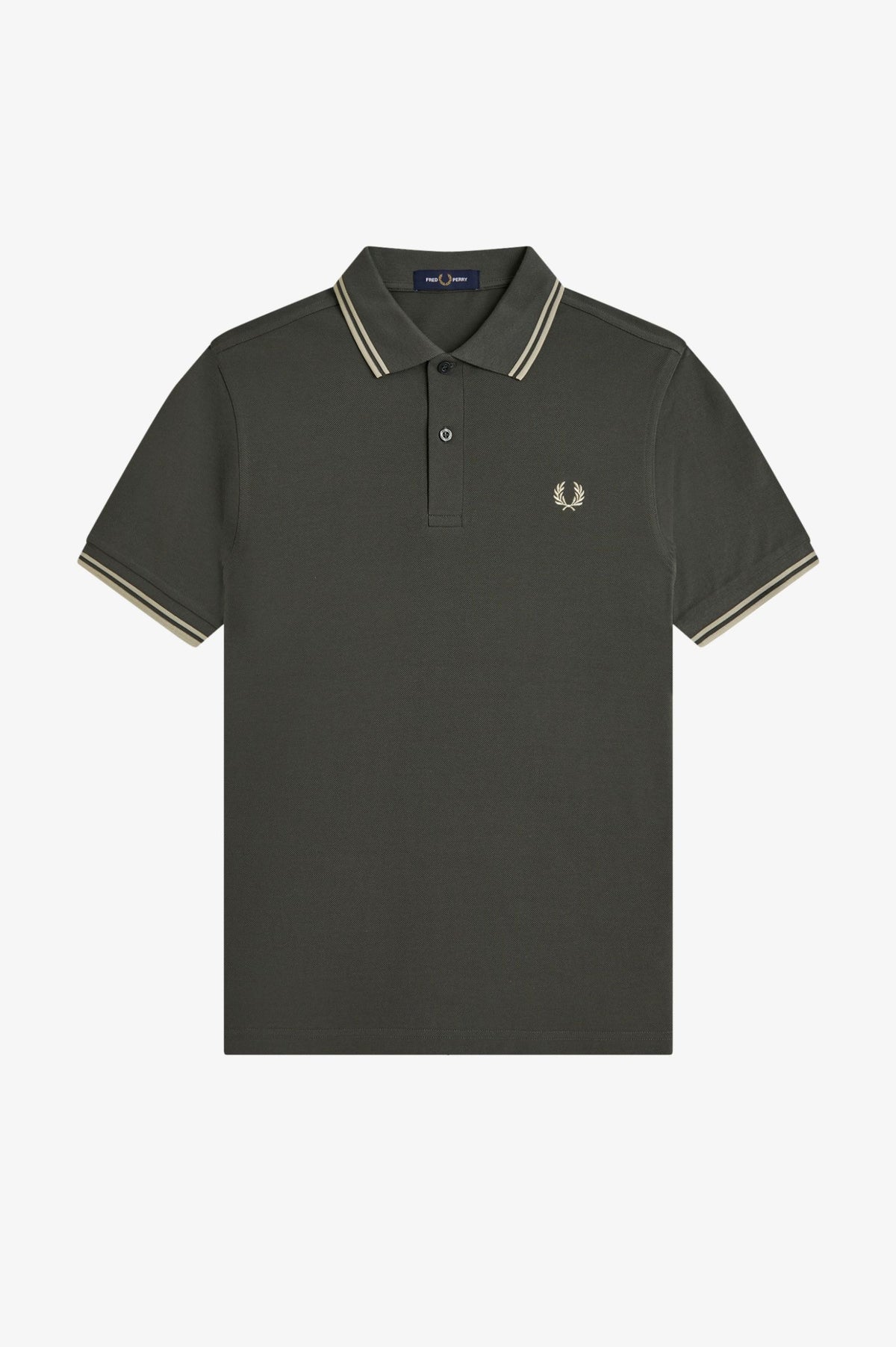 Fred Perry twin tipped polo fieldgreen/oatme