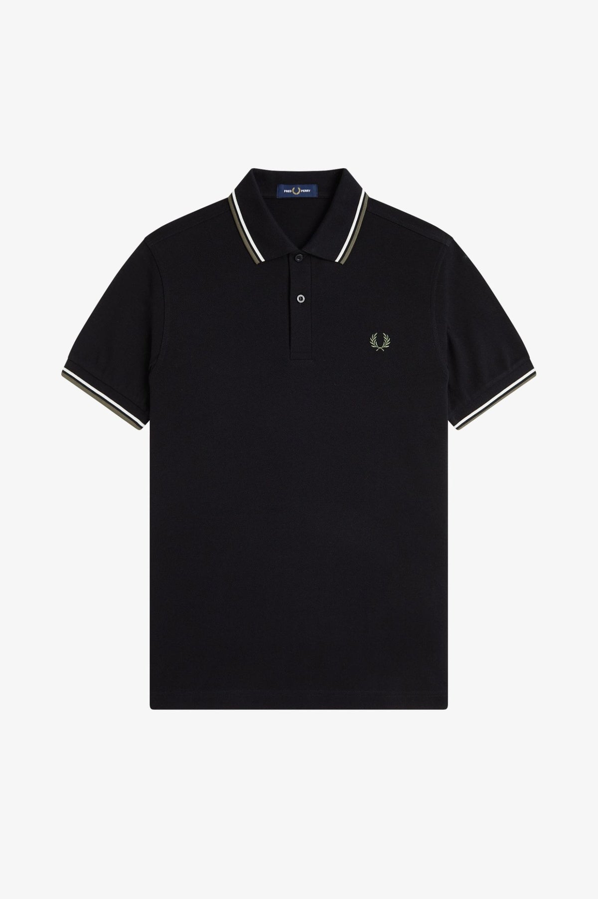 Fred Perry M3600 Polo shirt blk/ecru/rlwgren