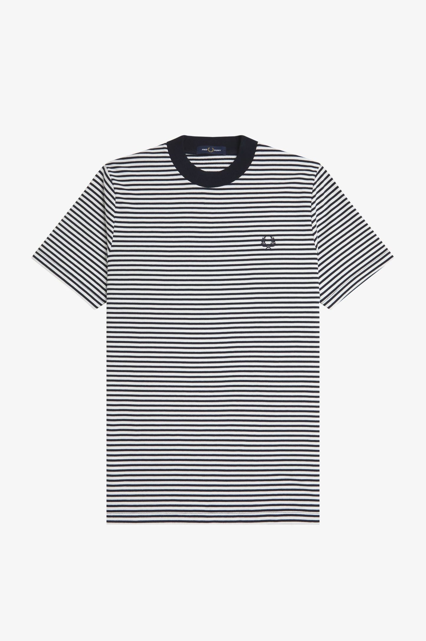 Fred Perry Fine Stripe Heavy Weight Tee (Navy / Snow White)