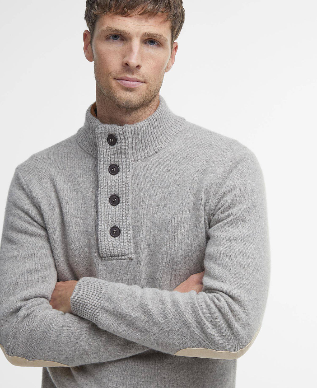 Barbour Patch Half zip jumper Stone