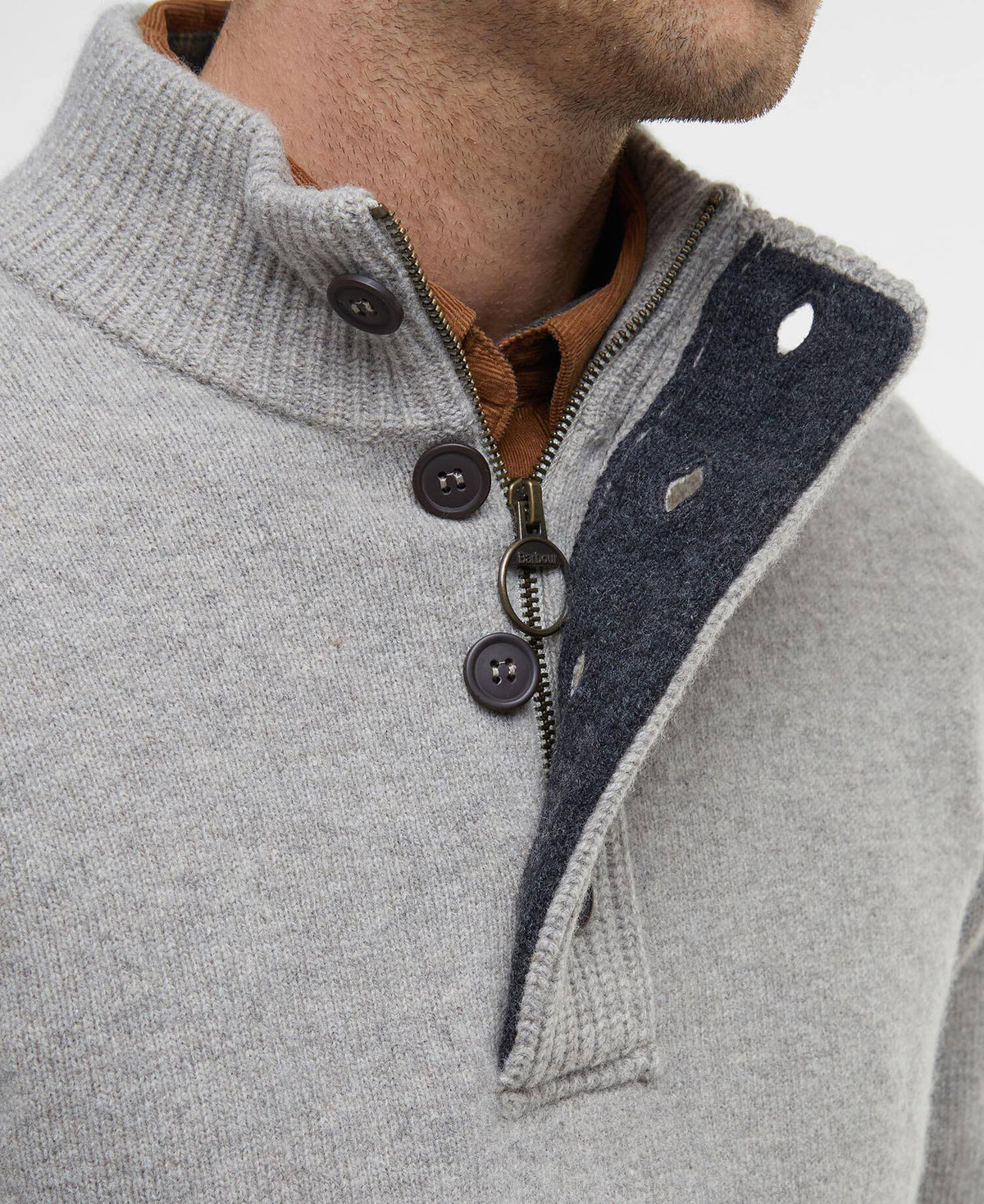 Barbour Patch Half zip jumper Stone