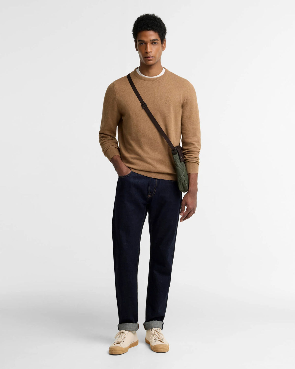 Barbour Pima Cotton Crewneck jumper Sandstone