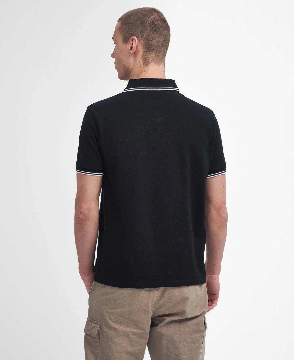 Barbour Evan Tipped polo shirt Black