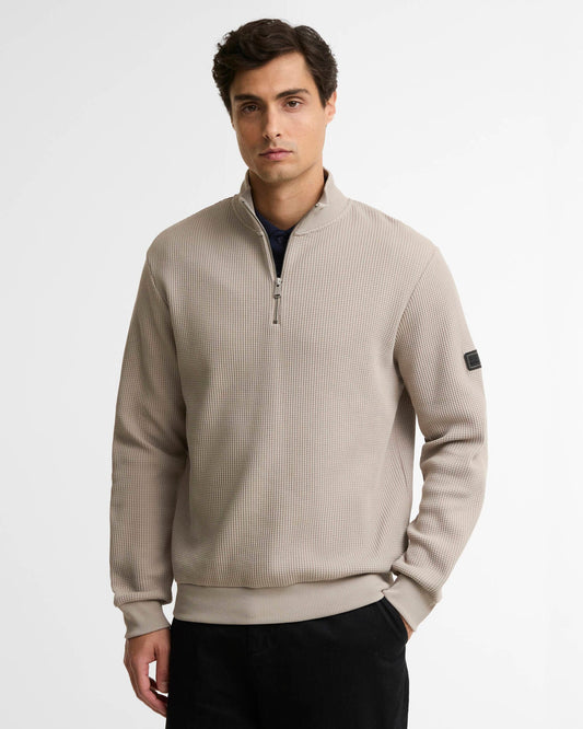 Barbour Curve Half zip sweatshirt Concrete