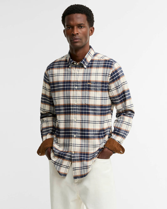 Barbour Portdown Checked long sleeve shirt Ecru