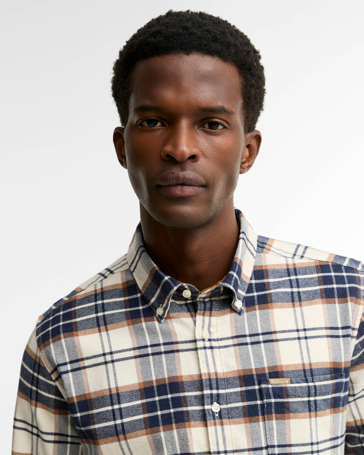 Barbour Portdown Checked long sleeve shirt Ecru