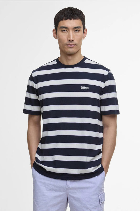 Mens Barbour Luca Striped T-Shirt (Navy)
