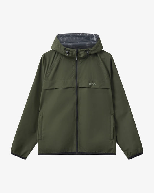 H20 Packable rain jacket Army