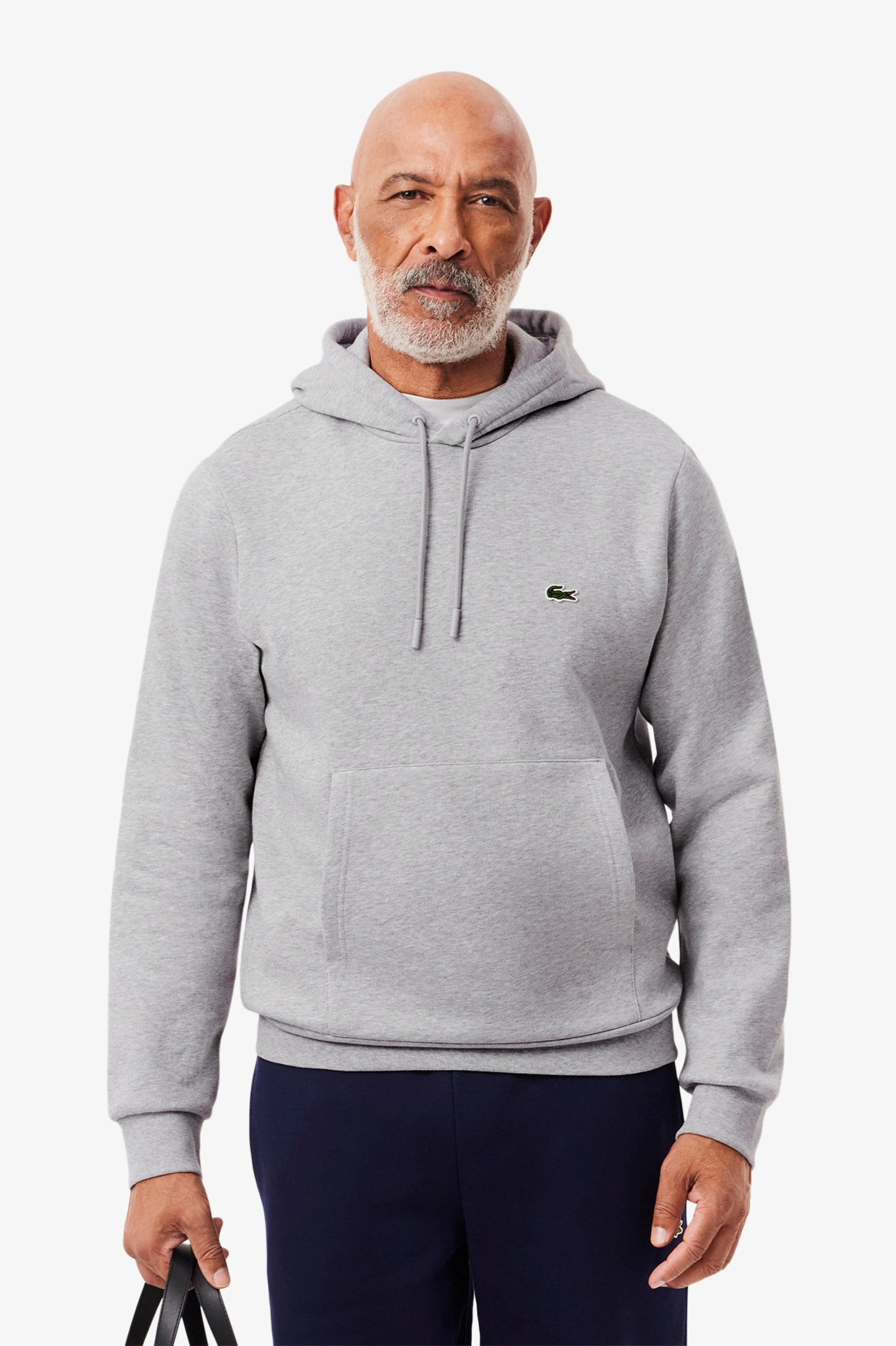 Lacoste Fleece Hoodie (Light Heathered Grey)