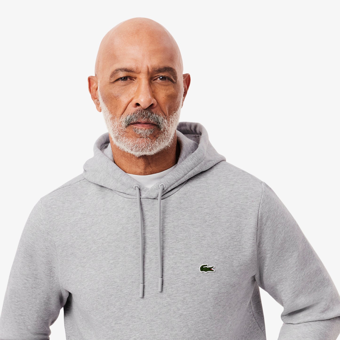 Lacoste Fleece Hoodie (Light Heathered Grey)