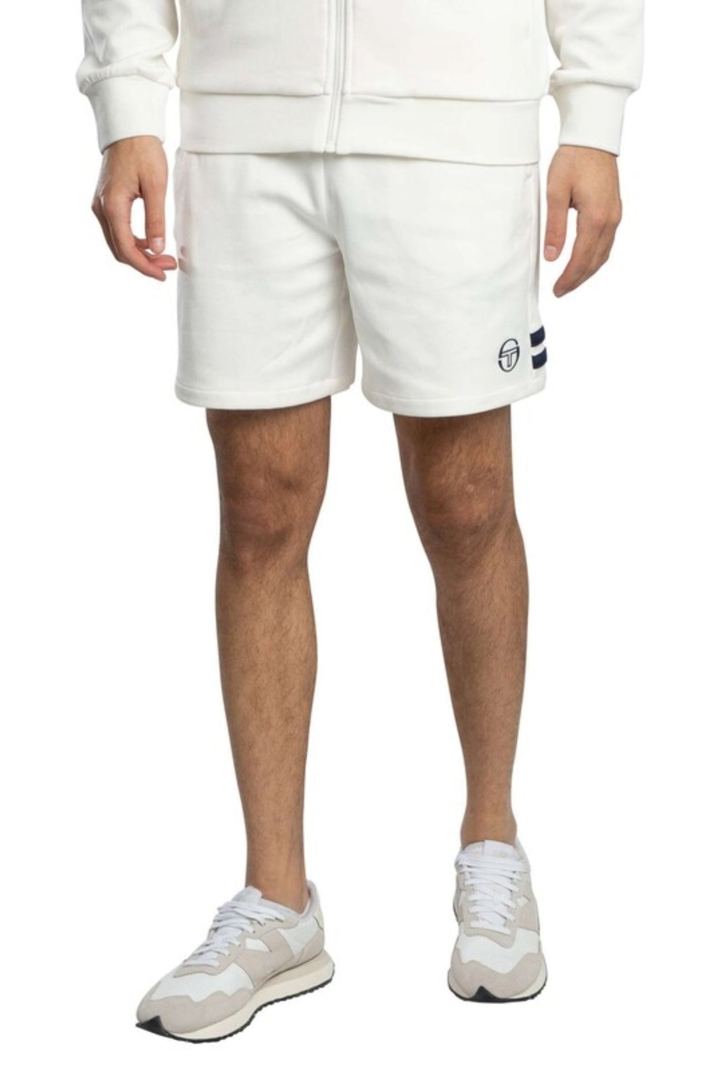 Sergio Tacchini New Orion Sweat Shorts (Gardenia/Maritime Blue)