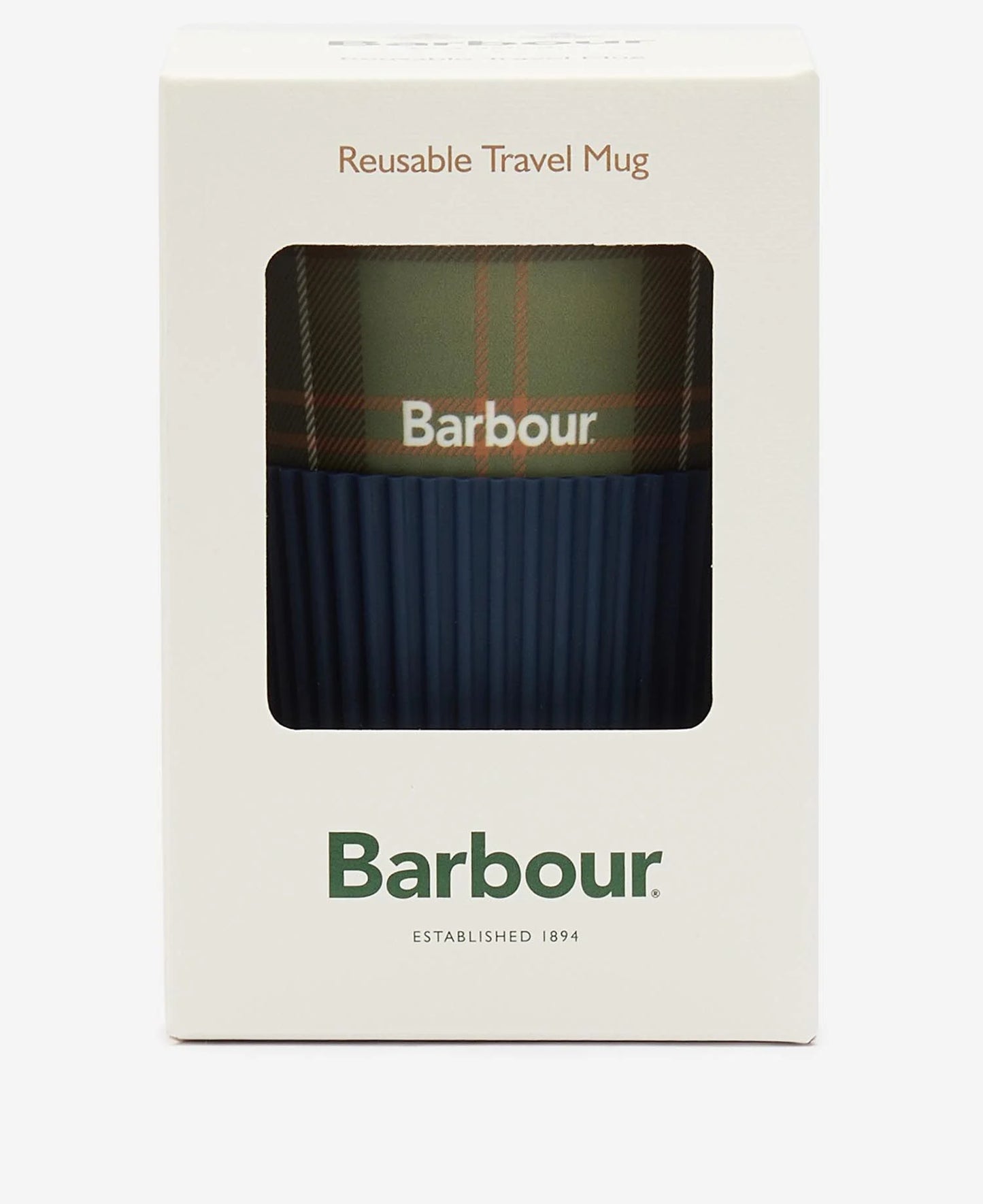 Mens & Womens Barbour Reusable Tartan Travel Mug
