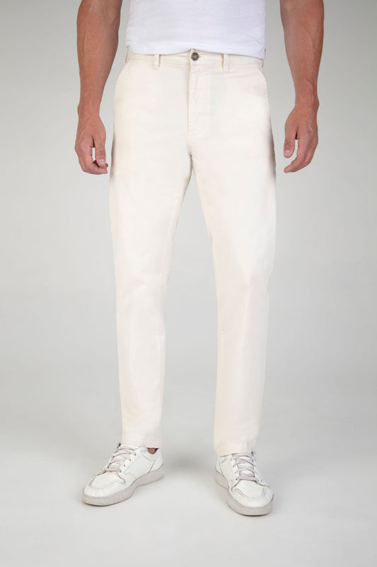 MISHMASH Tapered Fit Mid Stretch Casual Cotton Bromley Gardenia Chino Trouser