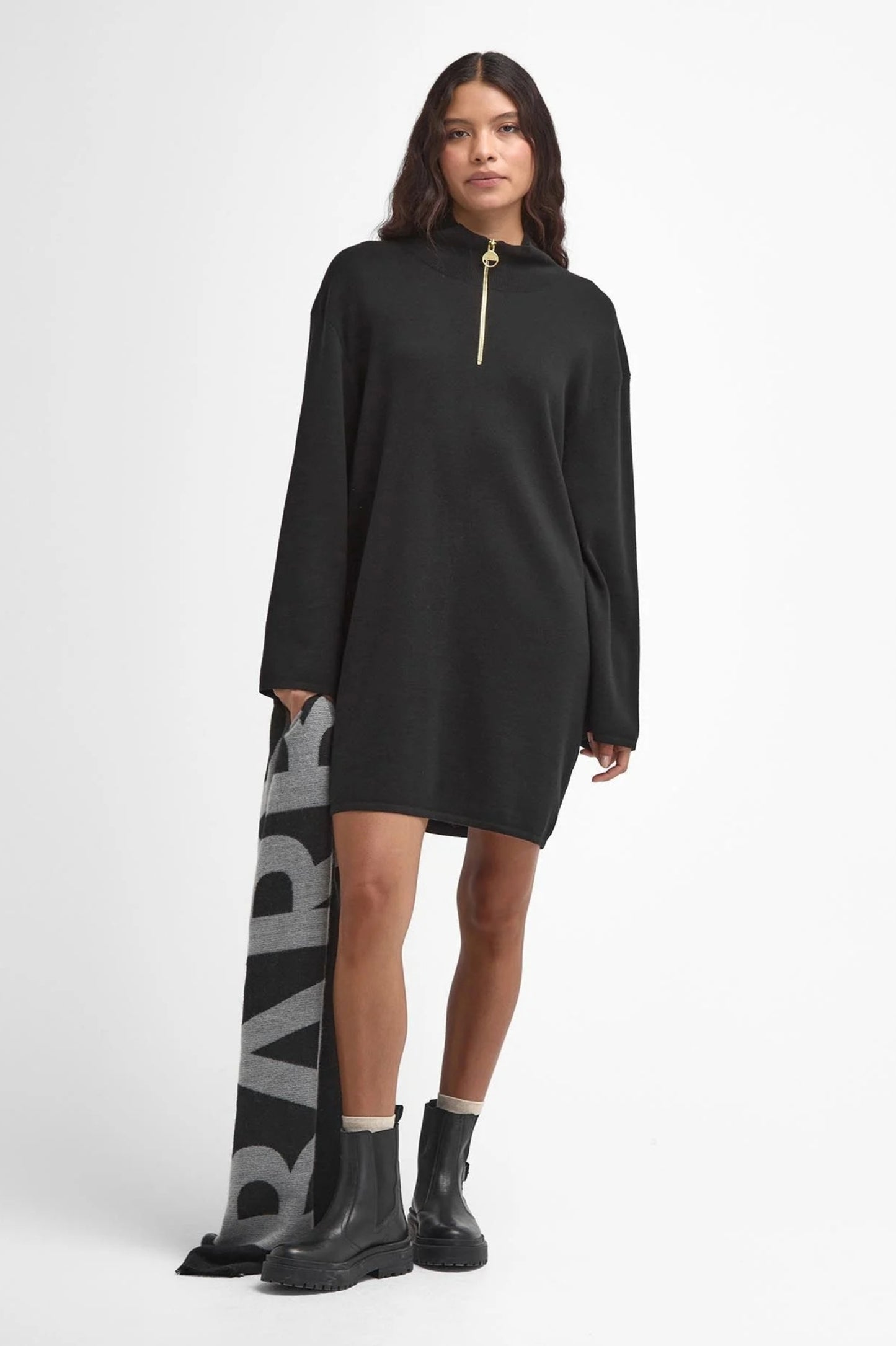 Barbour Womens Meir Knitted Mini Dress (Classic Black)