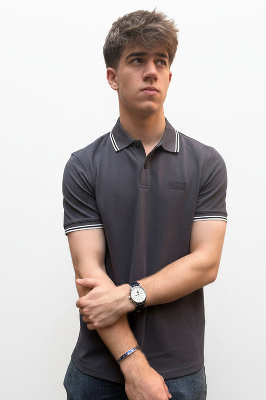 Barbour Evan Tipped polo shirt Asphalt
