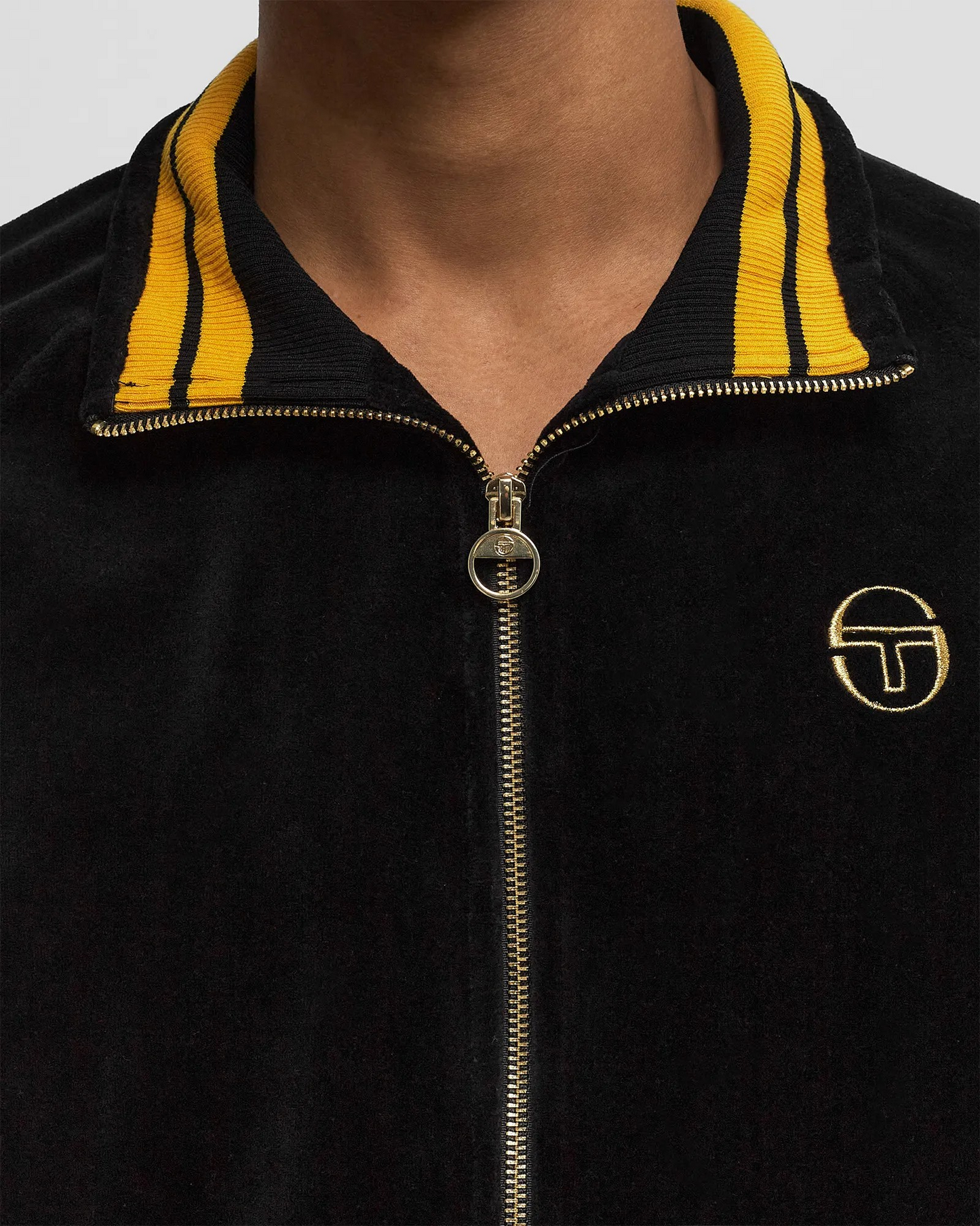 Sergio Tacchini Court Velour Track Top (Black)